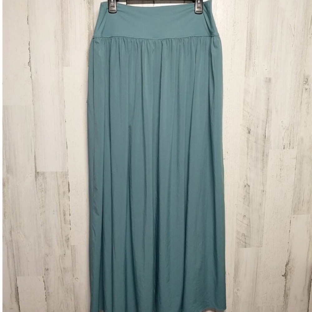 Halara Women’s Breezeful High Waisted Flowy Maxi Skirt in Stone Blue XL